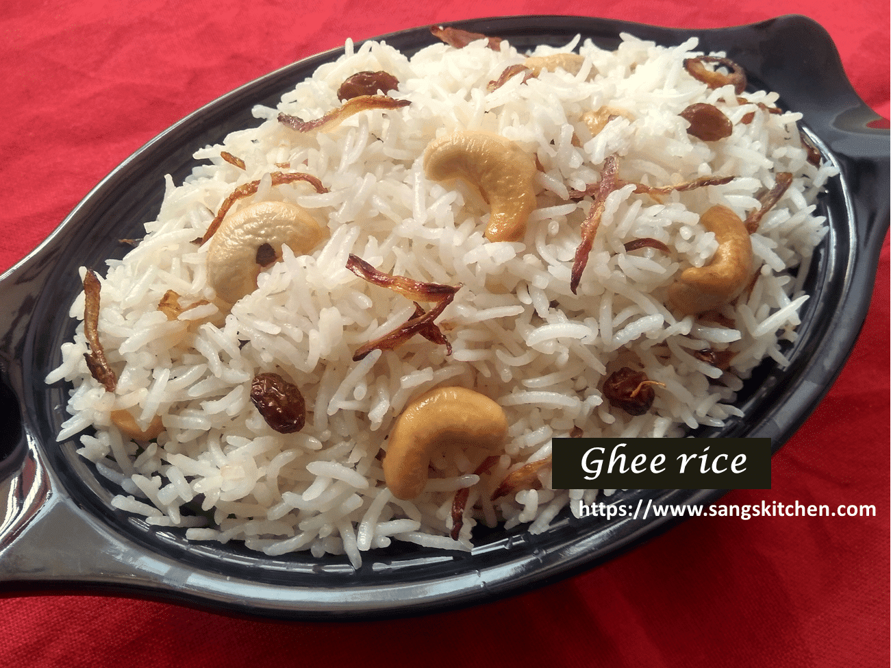 Ghee rice | Ghee pulao | Simple ghee pulav - sangskitchen